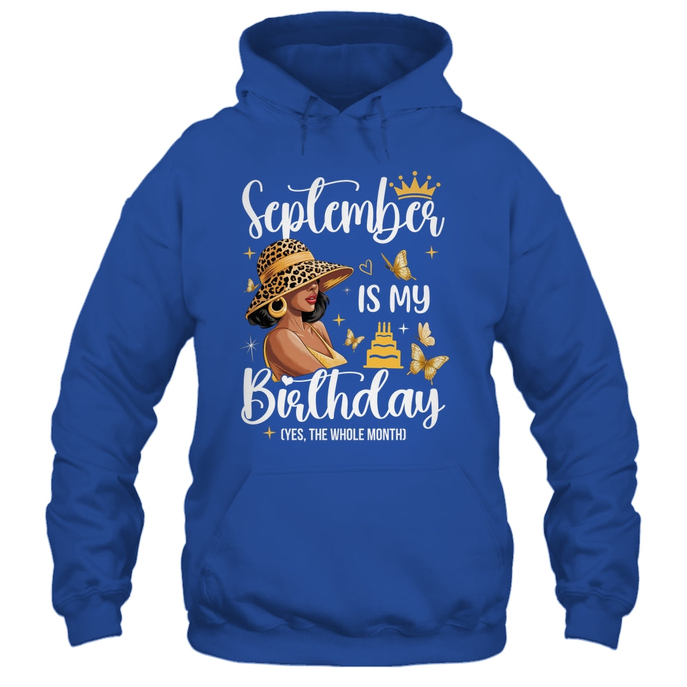 September Is My Birthday African American Woman Birthday Queen Shirt & Tank Top | siriusteestore