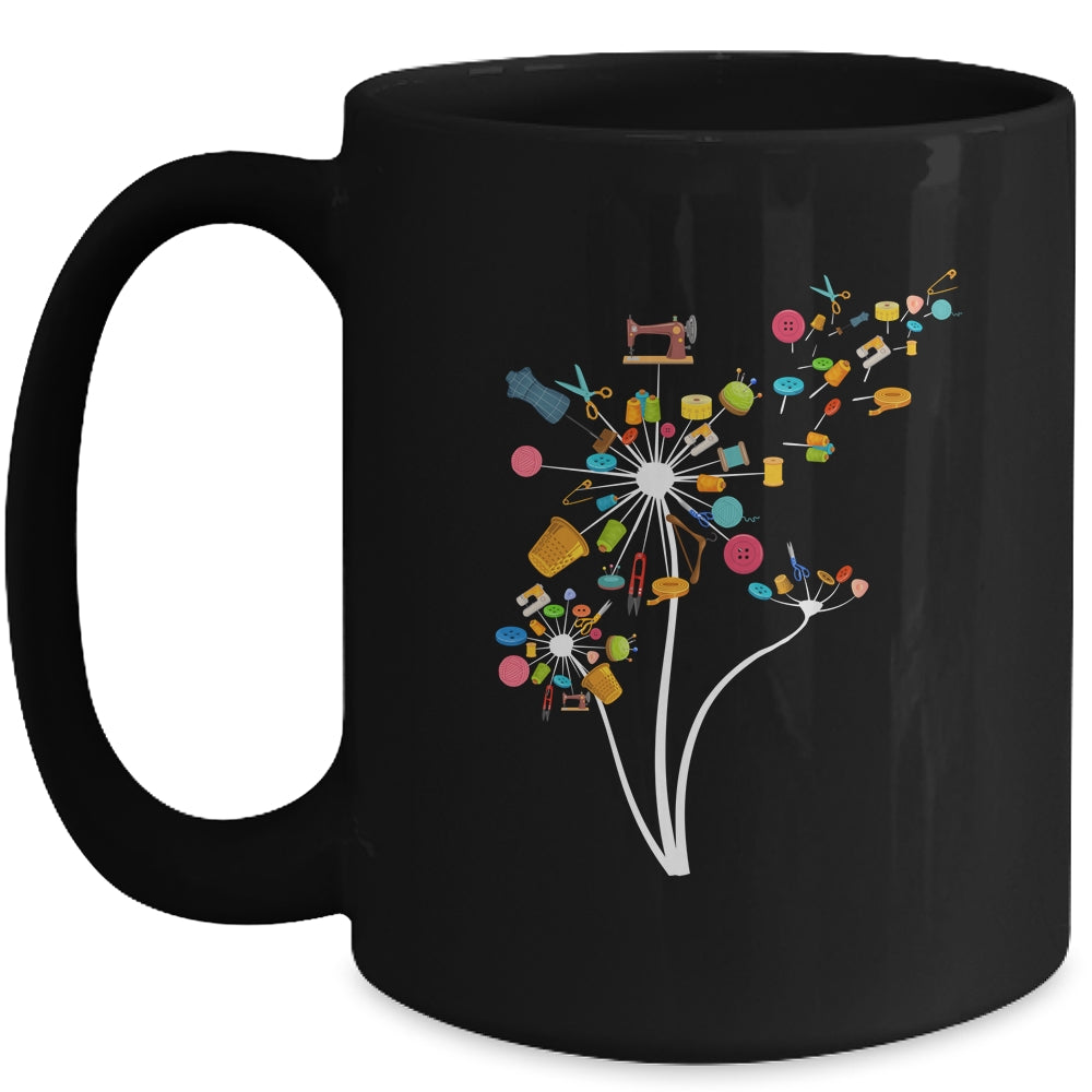 Sewing Quilting Design For Women Mom Dandelion Flowers Mug | siriusteestore