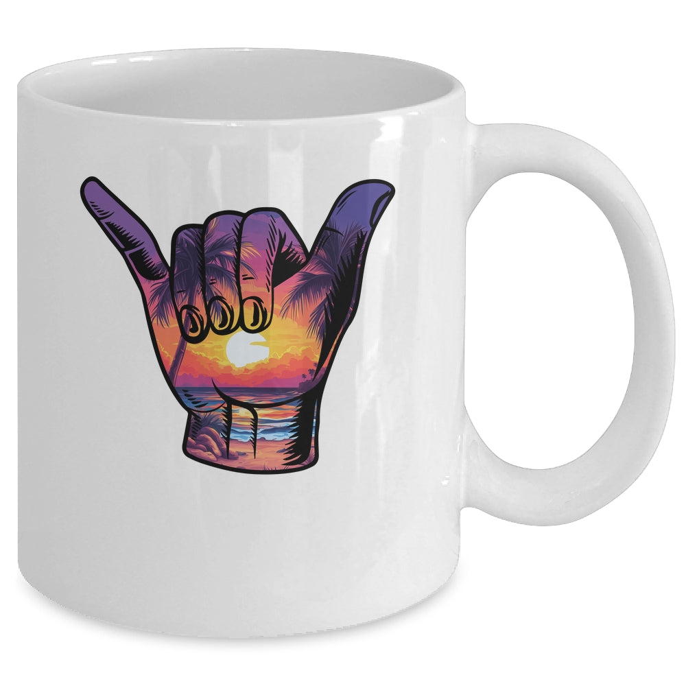 Shaka Hand Sign Aloha Surfing Surf Summer Vacation Beach Mug | siriusteestore