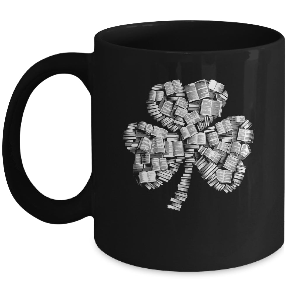 Shamrock Books Green St. Patrick's Day Bookworm Librarian Mug | siriusteestore