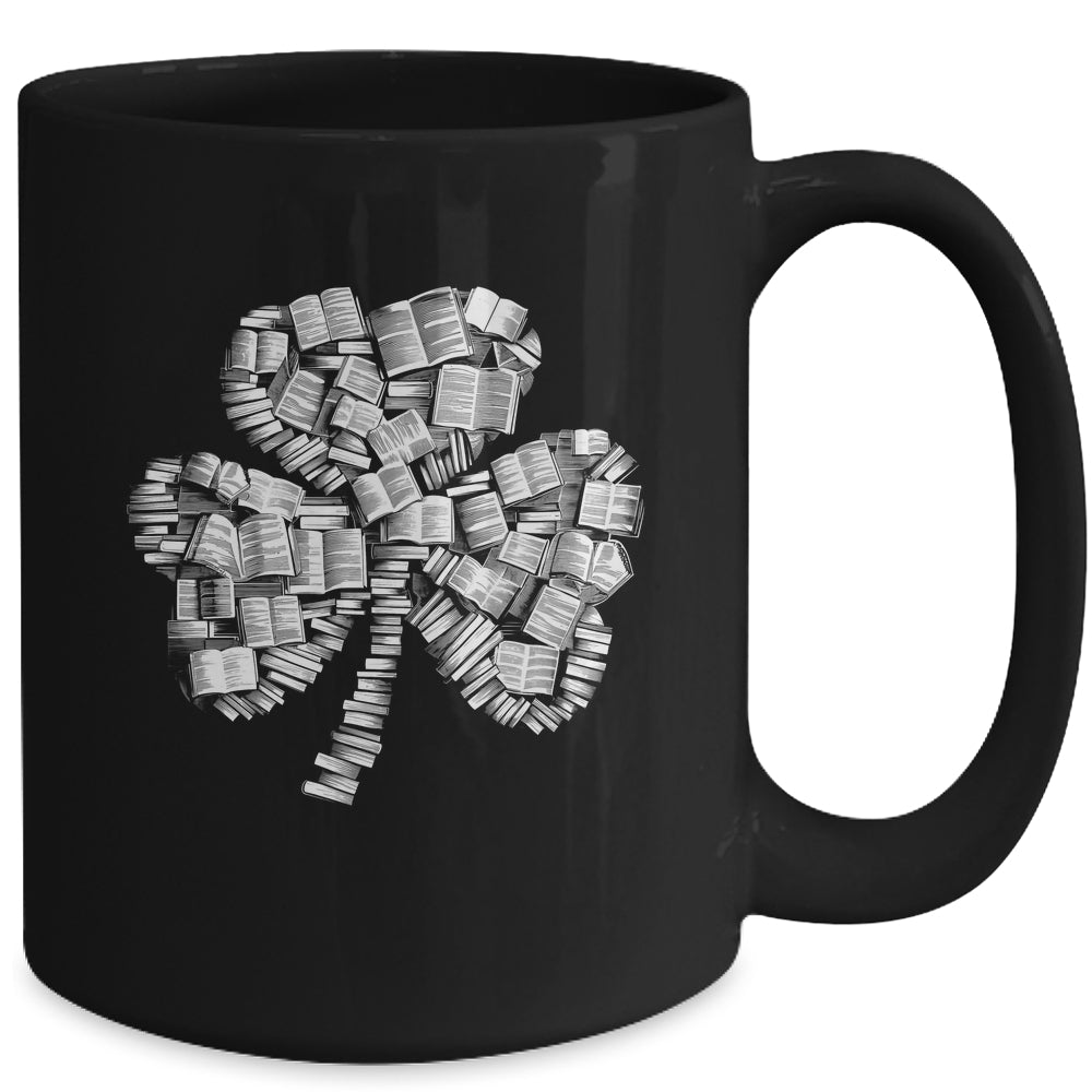 Shamrock Books Green St. Patrick's Day Bookworm Librarian Mug | siriusteestore