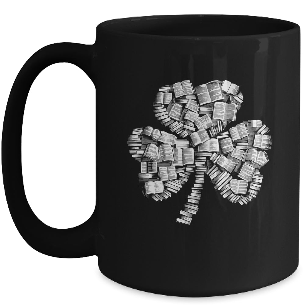 Shamrock Books Green St. Patrick's Day Bookworm Librarian Mug | siriusteestore