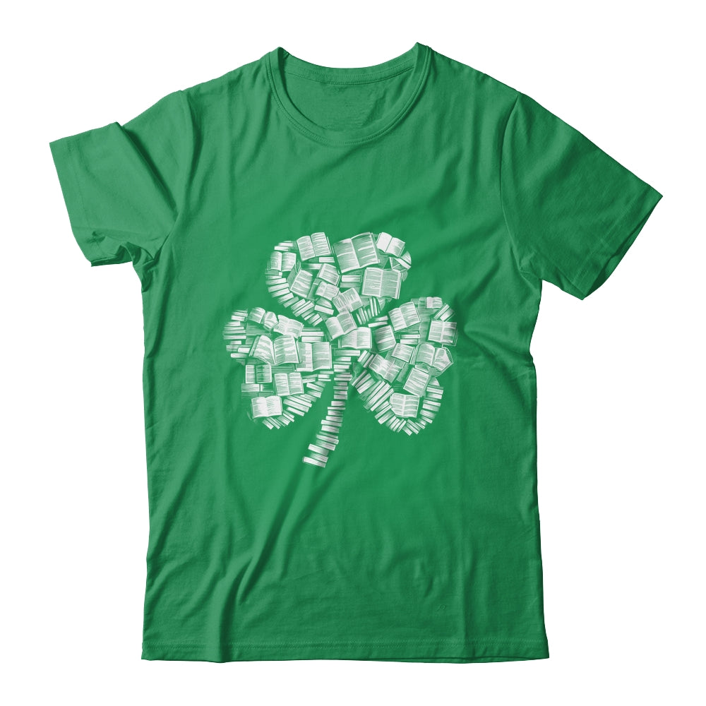 Shamrock Books Green St. Patrick's Day Bookworm Librarian Shirt & Hoodie | siriusteestore