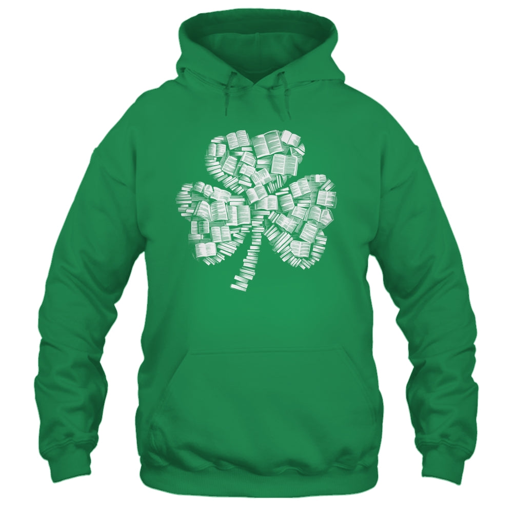 Shamrock Books Green St. Patrick's Day Bookworm Librarian Shirt & Hoodie | siriusteestore