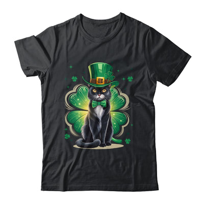 Shamrock Cat Black St Patricks Day Irish Cat Lovers Shirt & Hoodie | siriusteestore