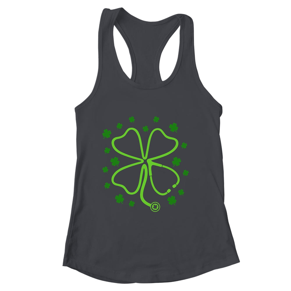 Shamrock Stethoscope Scrub Nurse St Patricks Day RN Women Shirt & Tank Top | siriusteestore