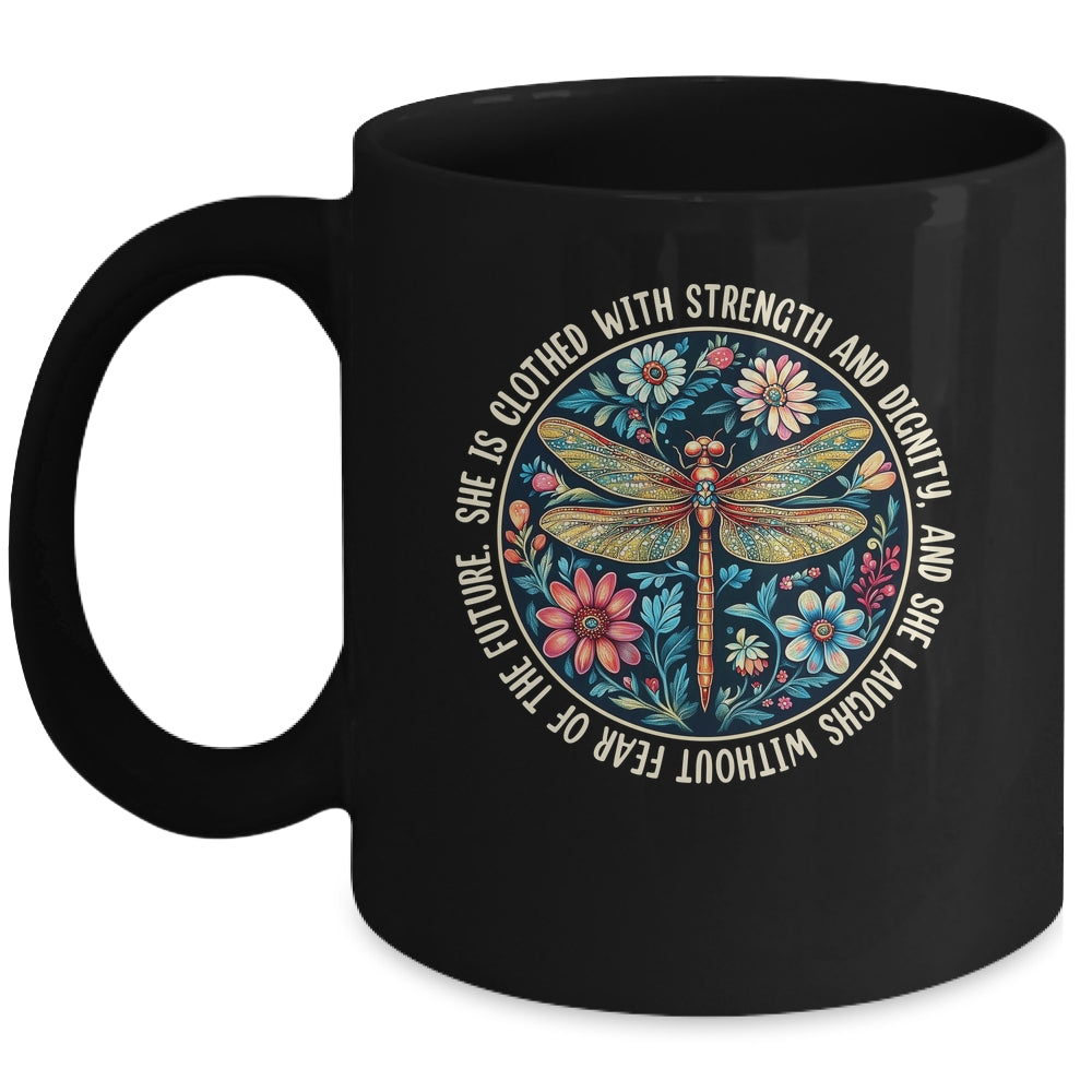 She Is Clothed With Strength Christian Bible Religious Faith Mug | siriusteestore