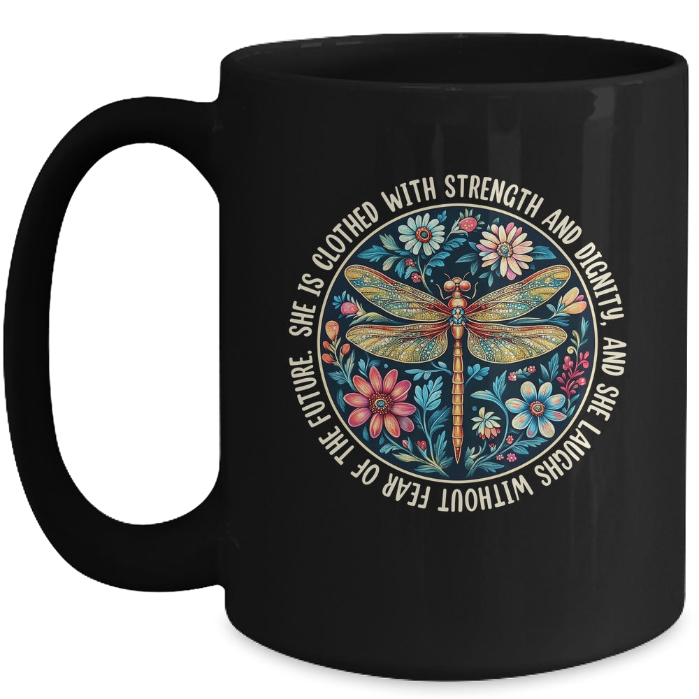 She Is Clothed With Strength Christian Bible Religious Faith Mug | siriusteestore
