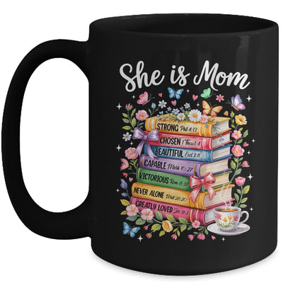 She Is Mom Christian Mama Bible Verse Mother's Day Women Mug | siriusteestore