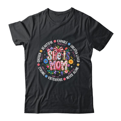 She Is Mom Christian Mom Coquette Faith Bible Mothers Day Shirt & Hoodie | siriusteestore