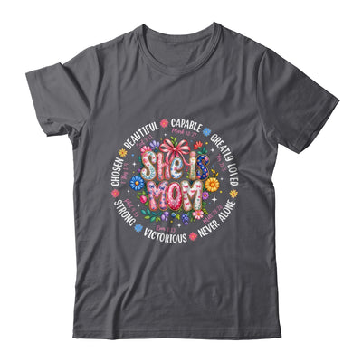 She Is Mom Christian Mom Coquette Faith Bible Mothers Day Shirt & Hoodie | siriusteestore