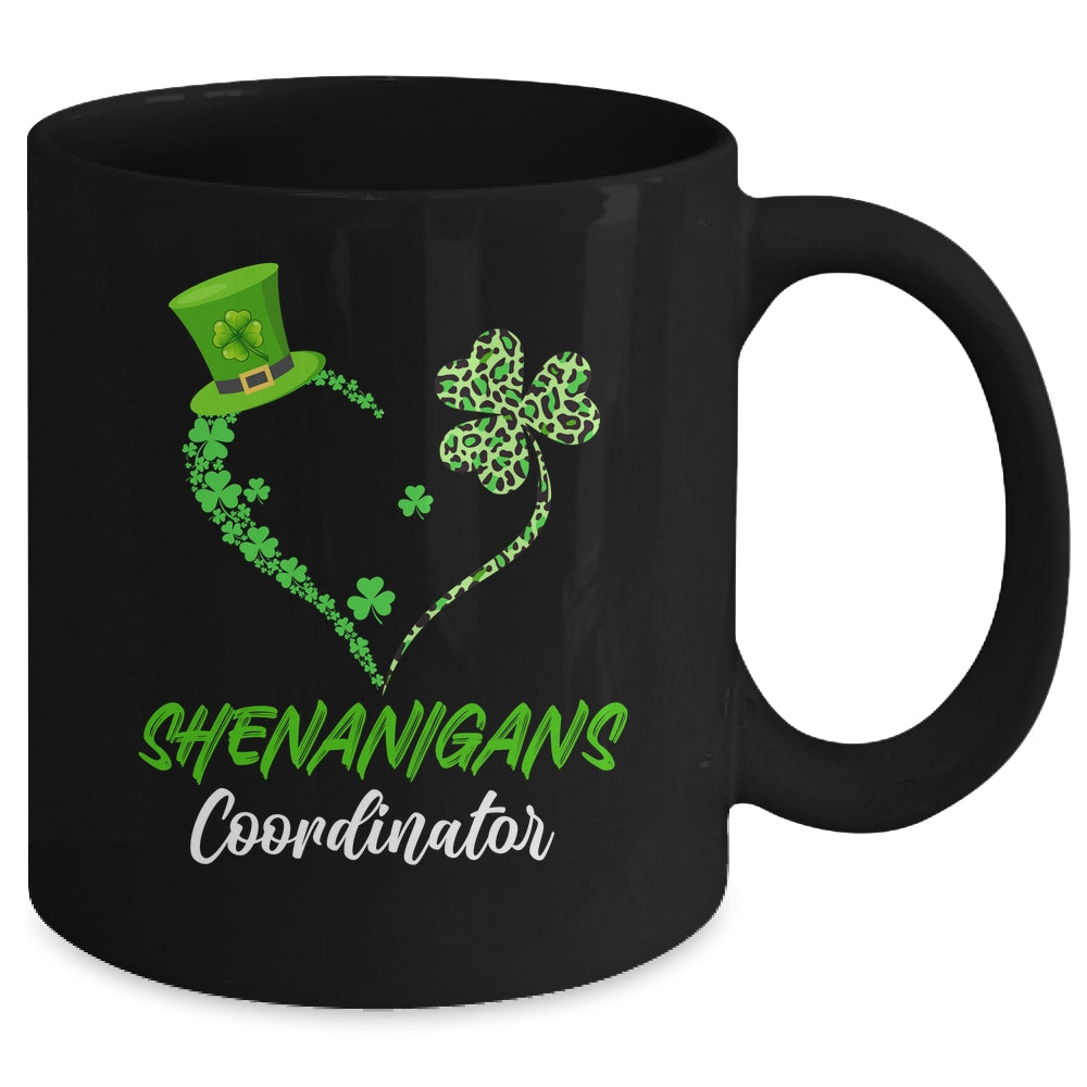 Shenanigans Coordinator Green Heart Shamrock St Patricks Day Mug | siriusteestore