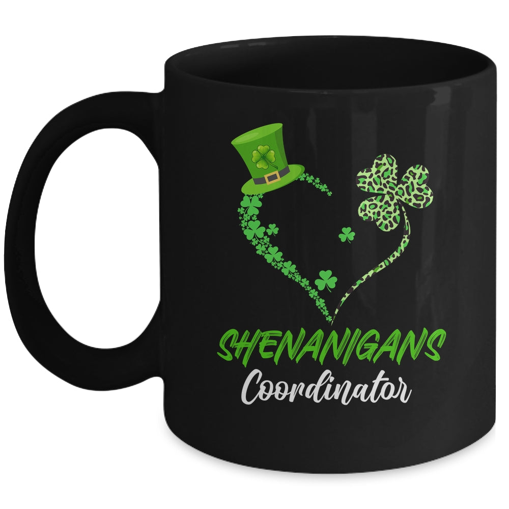 Shenanigans Coordinator Green Heart Shamrock St Patricks Day Mug | siriusteestore