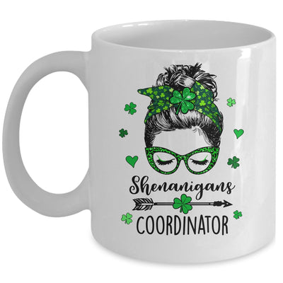 Shenanigans Coordinator Messy Bun St Patricks Day For Women Mug | siriusteestore