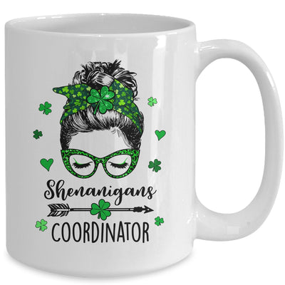 Shenanigans Coordinator Messy Bun St Patricks Day For Women Mug | siriusteestore