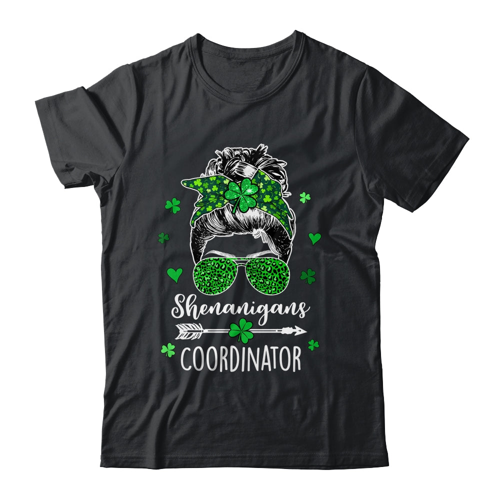 Shenanigans Coordinator Messy Bun St Patricks Day Party Shirt & Hoodie | siriusteestore