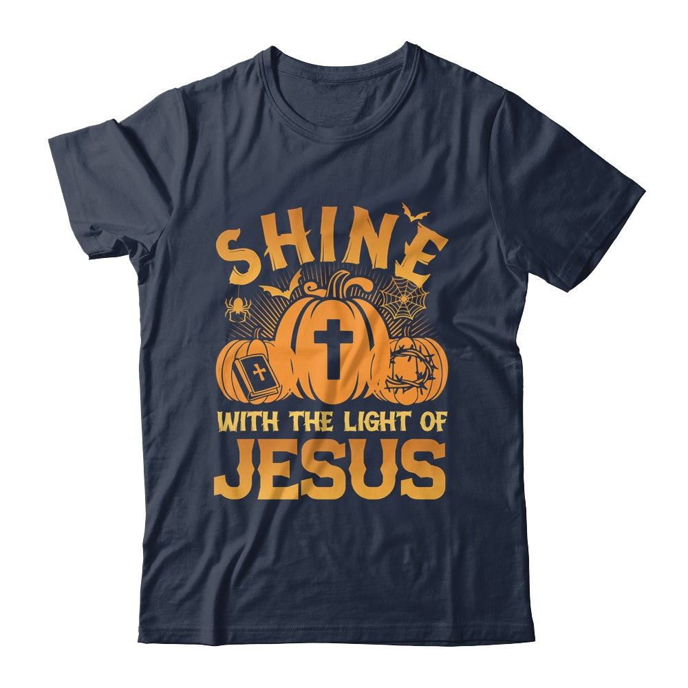 Shine With The Light Of Jesus Christian Halloween Pumpkin Shirt & Hoodie | siriusteestore