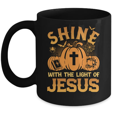Shine With The Light Of Jesus Christian Halloween Pumpkin Mug | siriusteestore