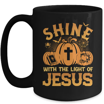 Shine With The Light Of Jesus Christian Halloween Pumpkin Mug | siriusteestore