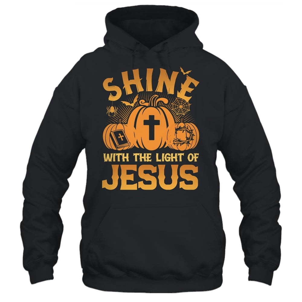 Shine With The Light Of Jesus Christian Halloween Pumpkin Shirt & Hoodie | siriusteestore