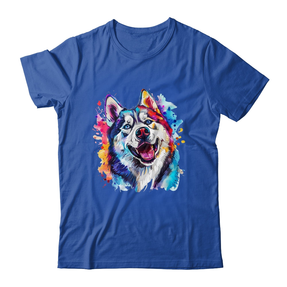 Siberian Husky Mom Lover Puppy Dog Watercolor Tie Dye Painting Shirt & Tank Top | siriusteestore
