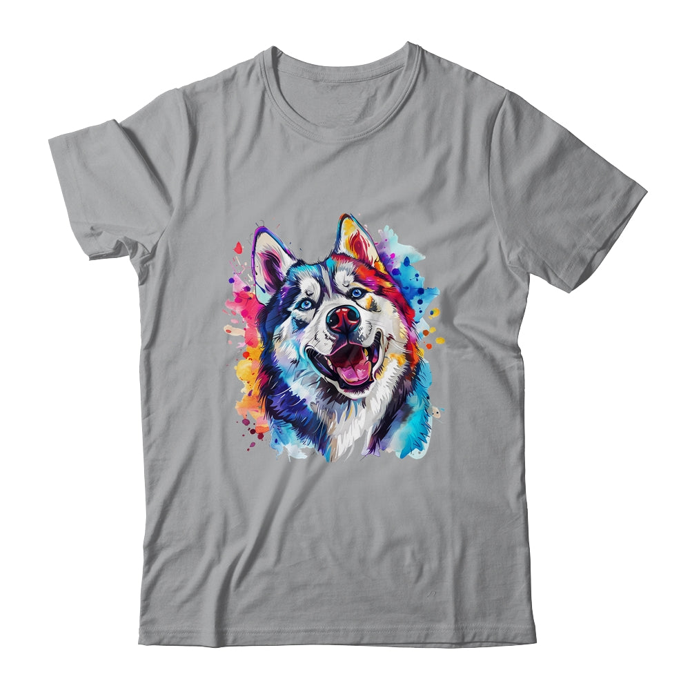 Siberian Husky Mom Lover Puppy Dog Watercolor Tie Dye Painting Shirt & Tank Top | siriusteestore