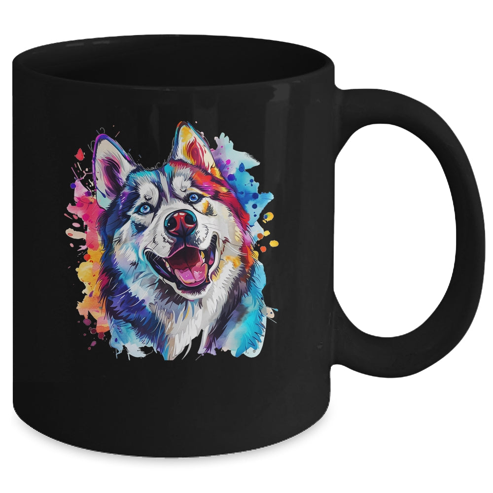 Siberian Husky Mom Lover Puppy Dog Watercolor Tie Dye Painting Mug | siriusteestore