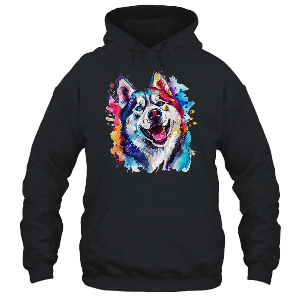 Siberian Husky Mom Lover Puppy Dog Watercolor Tie Dye Painting Shirt & Tank Top | siriusteestore