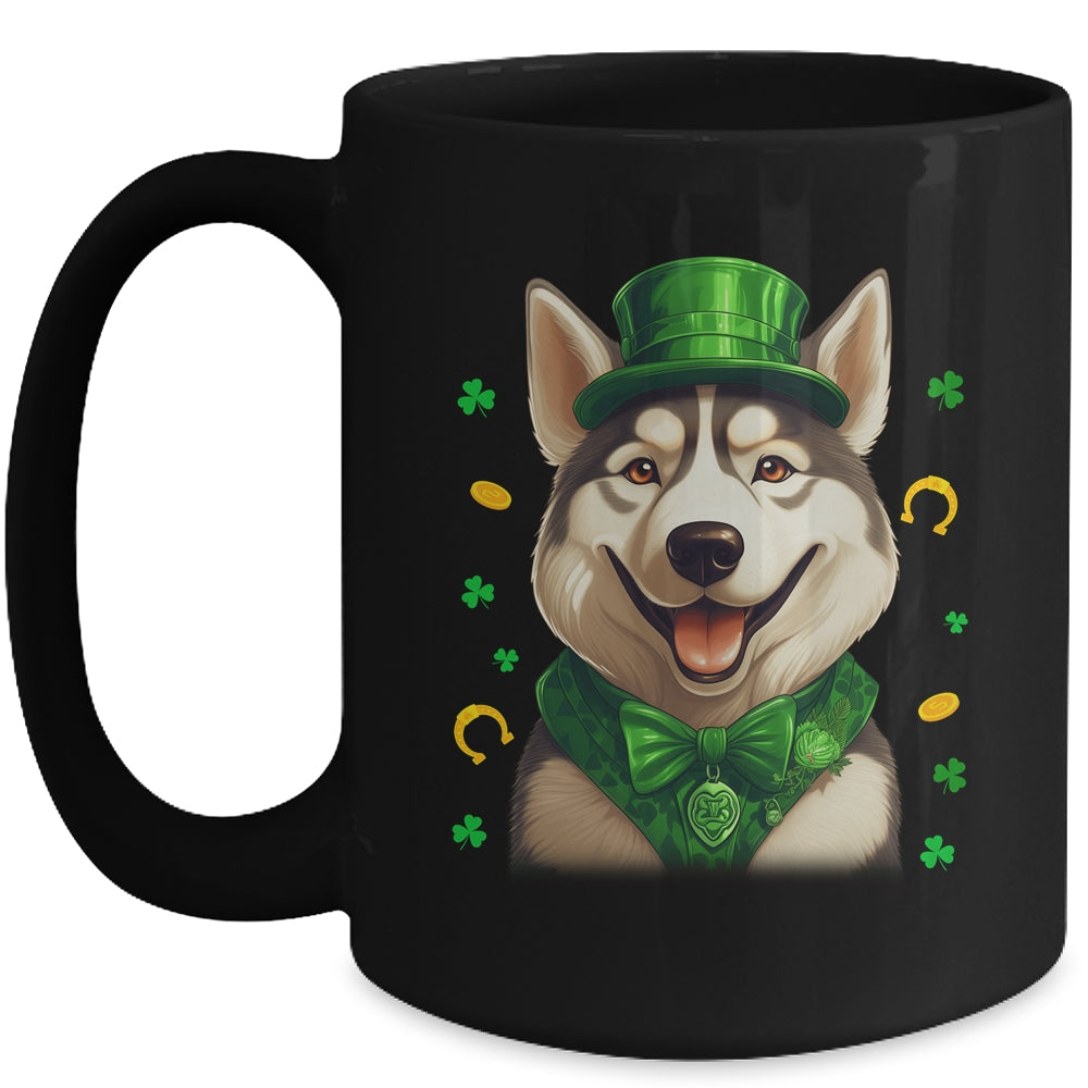 Siberian Husky St Patricks Day Leprechaun Shamrock Irish Mug | siriusteestore
