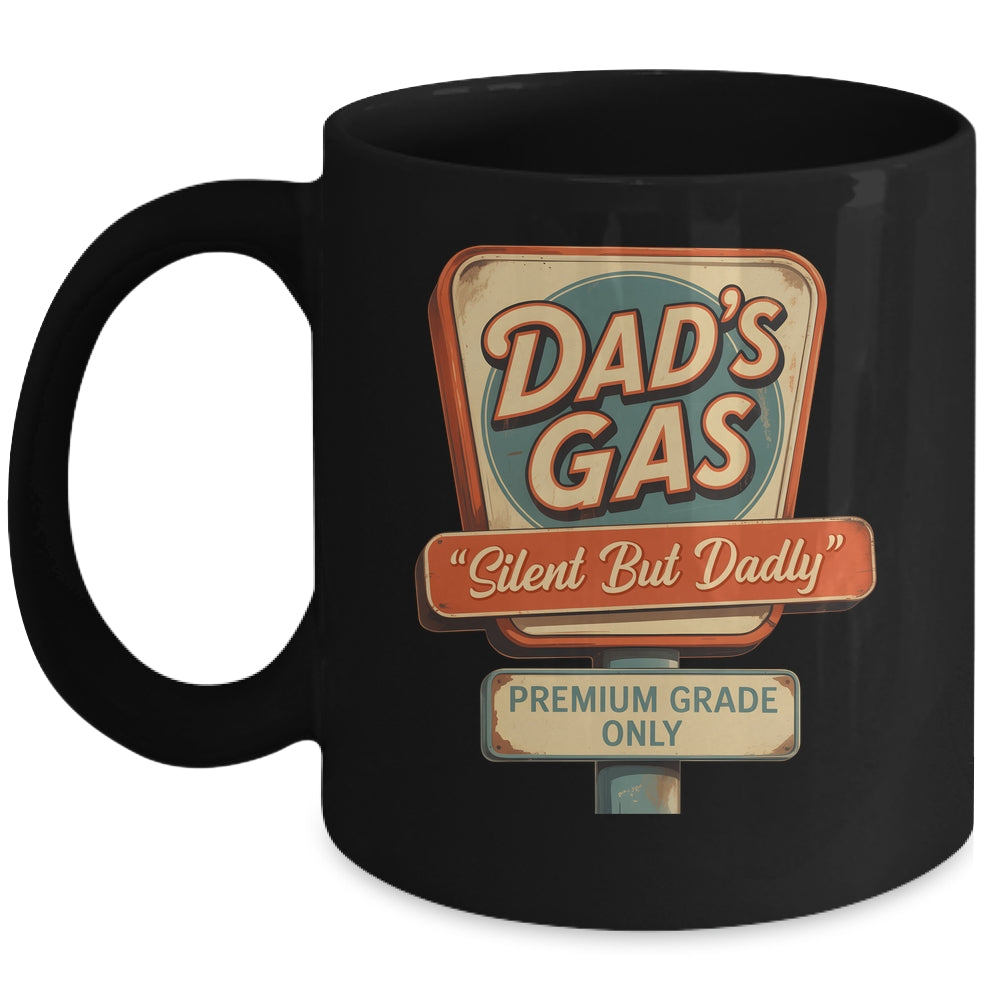 Silent But Dadly Funny Father's Day Fart Dad Farting Vintage Mug | siriusteestore