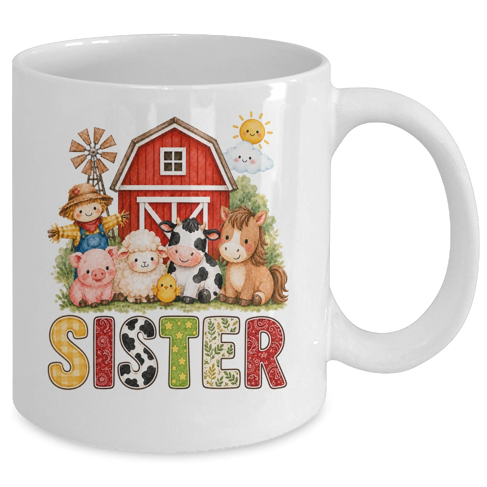 Sister Farm Cow 1St Birthday Girl Boy Matching Family Mug | siriusteestore