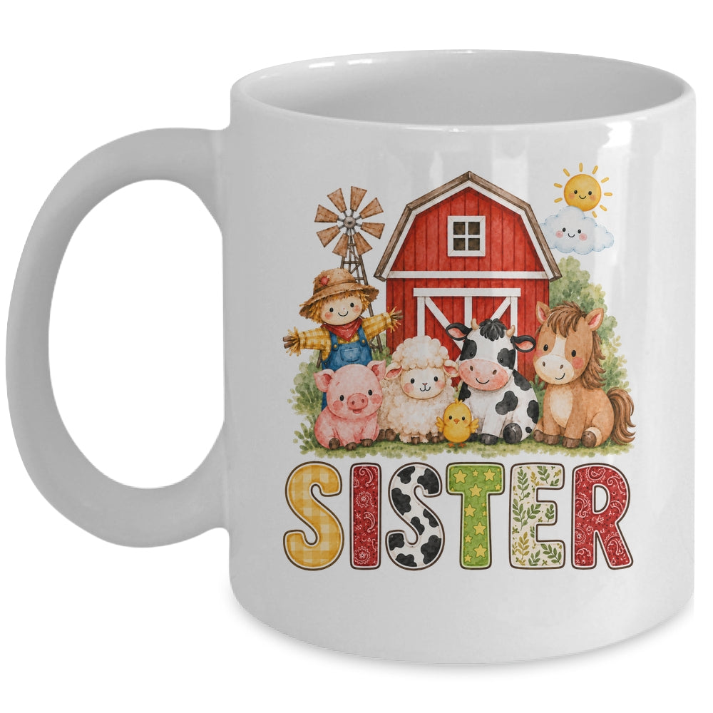 Sister Farm Cow 1St Birthday Girl Boy Matching Family Mug | siriusteestore