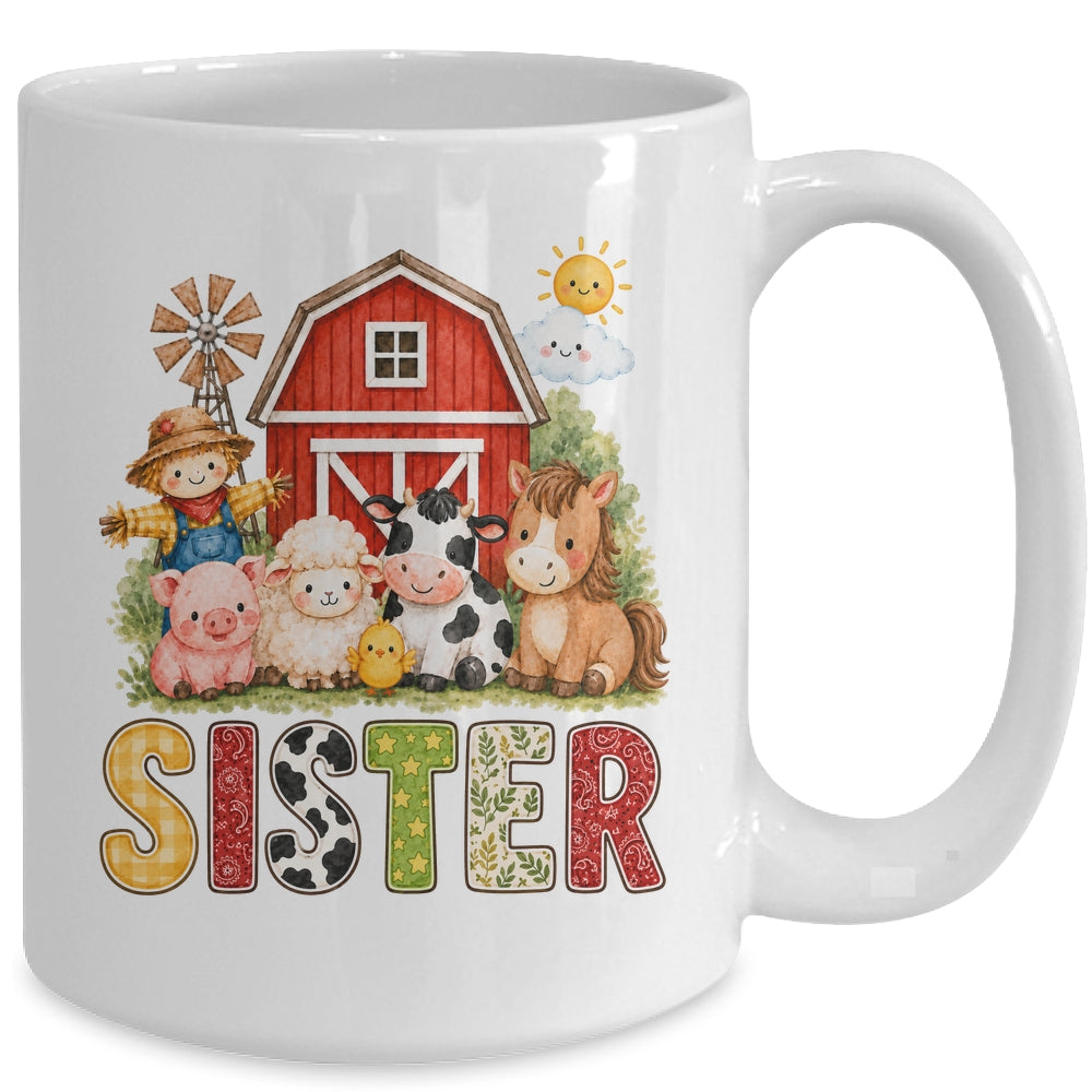 Sister Farm Cow 1St Birthday Girl Boy Matching Family Mug | siriusteestore