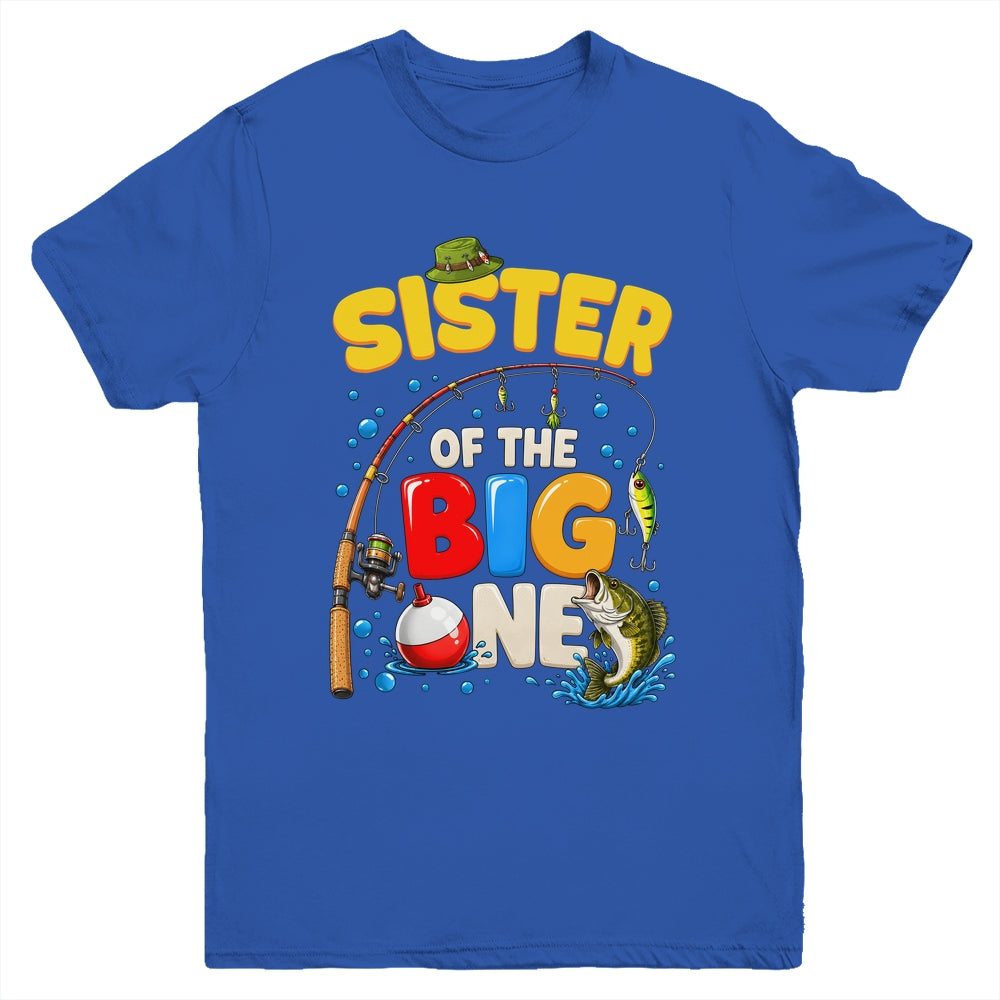 Sister Of The Big One Fishing Birthday Boy Family Party Youth Shirt | siriusteestore