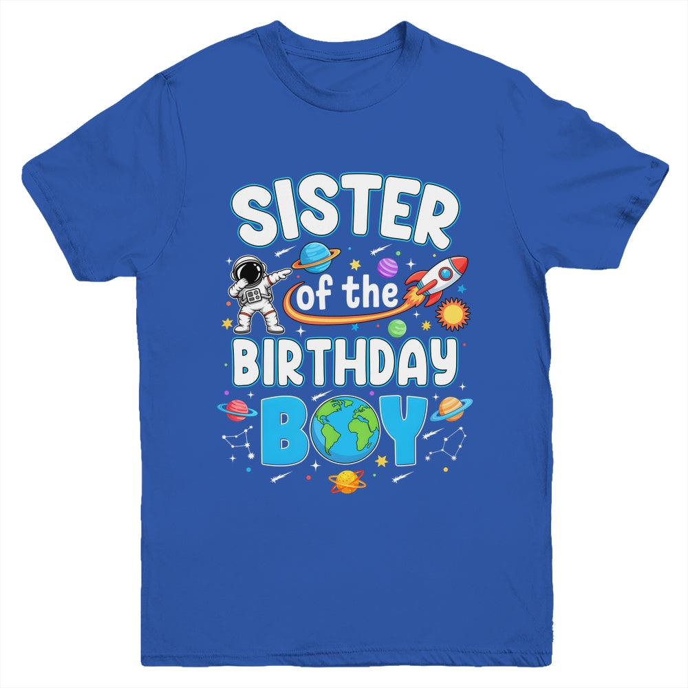 Sister Of The Birthday Boy Astronaut Family Space Planets Youth Shirt | siriusteestore