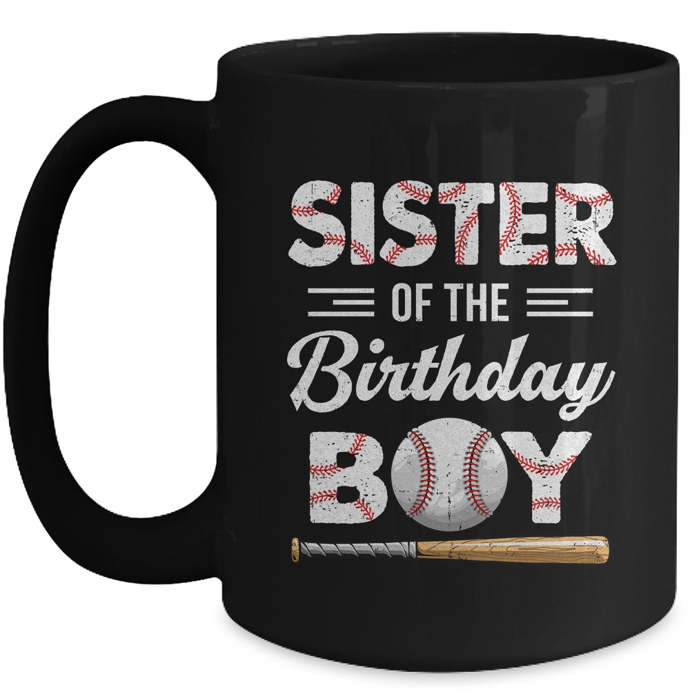 Sister Of The Birthday Boy Baseball Matching Family Party Mug | siriusteestore