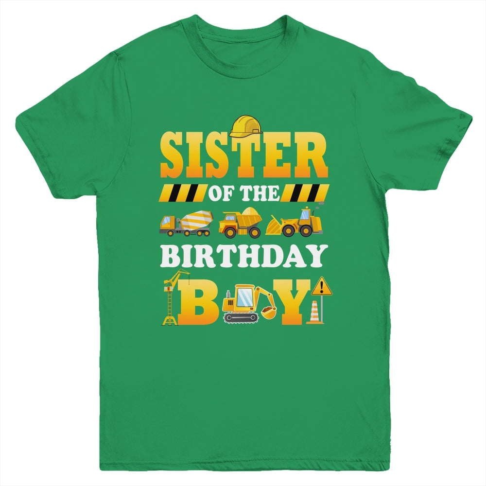 Sister Of The Birthday Boy Construction Matching Family Youth Shirt | siriusteestore