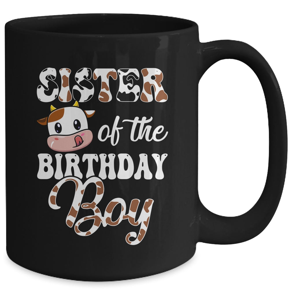 Sister Of The Birthday Boy Cow Farm 1st Birthday Boy Mug | siriusteestore