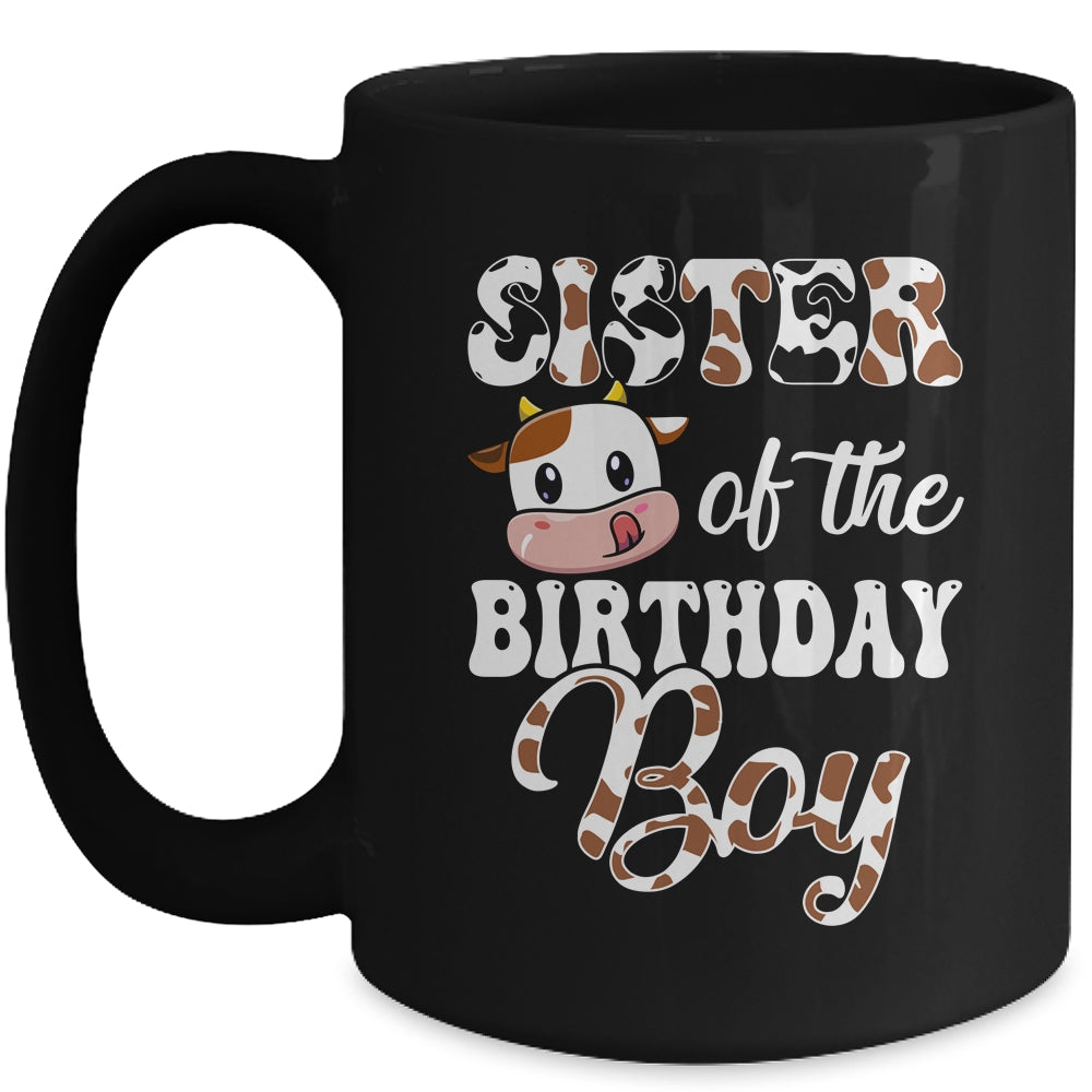 Sister Of The Birthday Boy Cow Farm 1st Birthday Boy Mug | siriusteestore