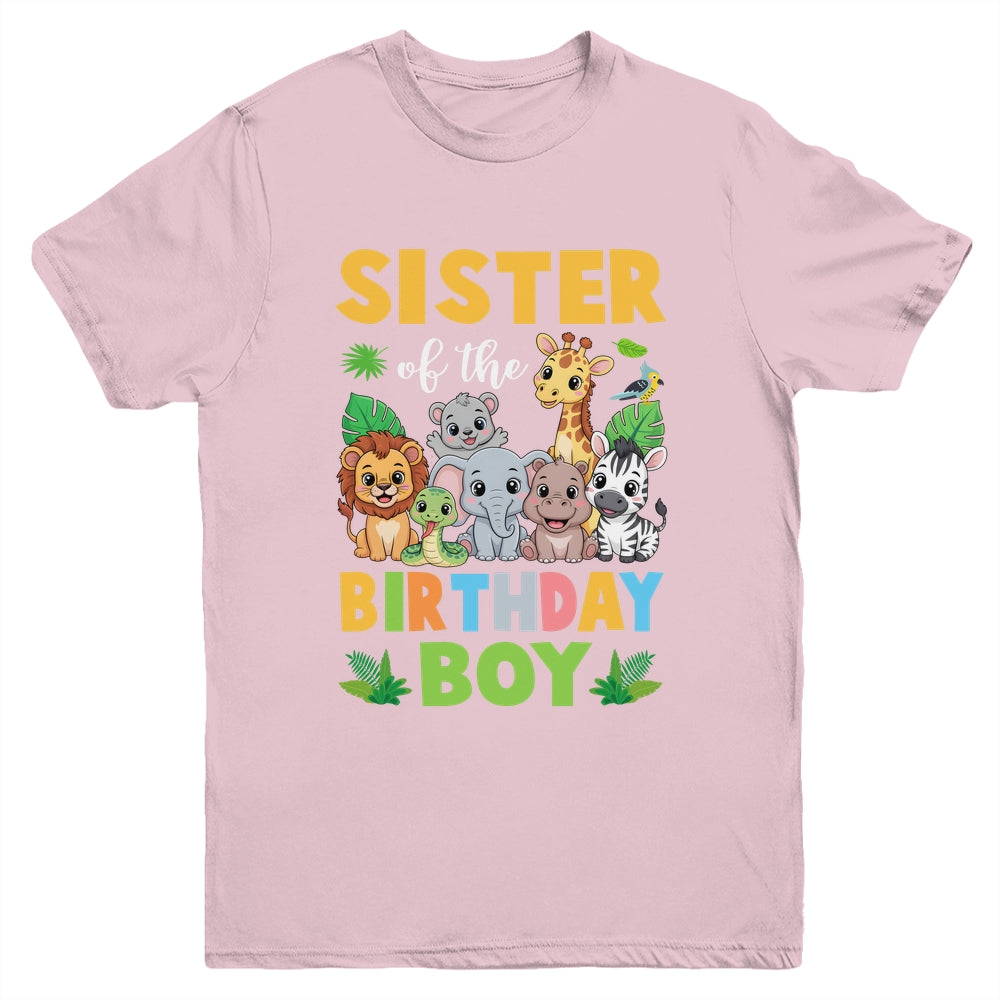 Sister Of The Birthday Boy Kids Safari Jungle Animal Youth Shirt | siriusteestore