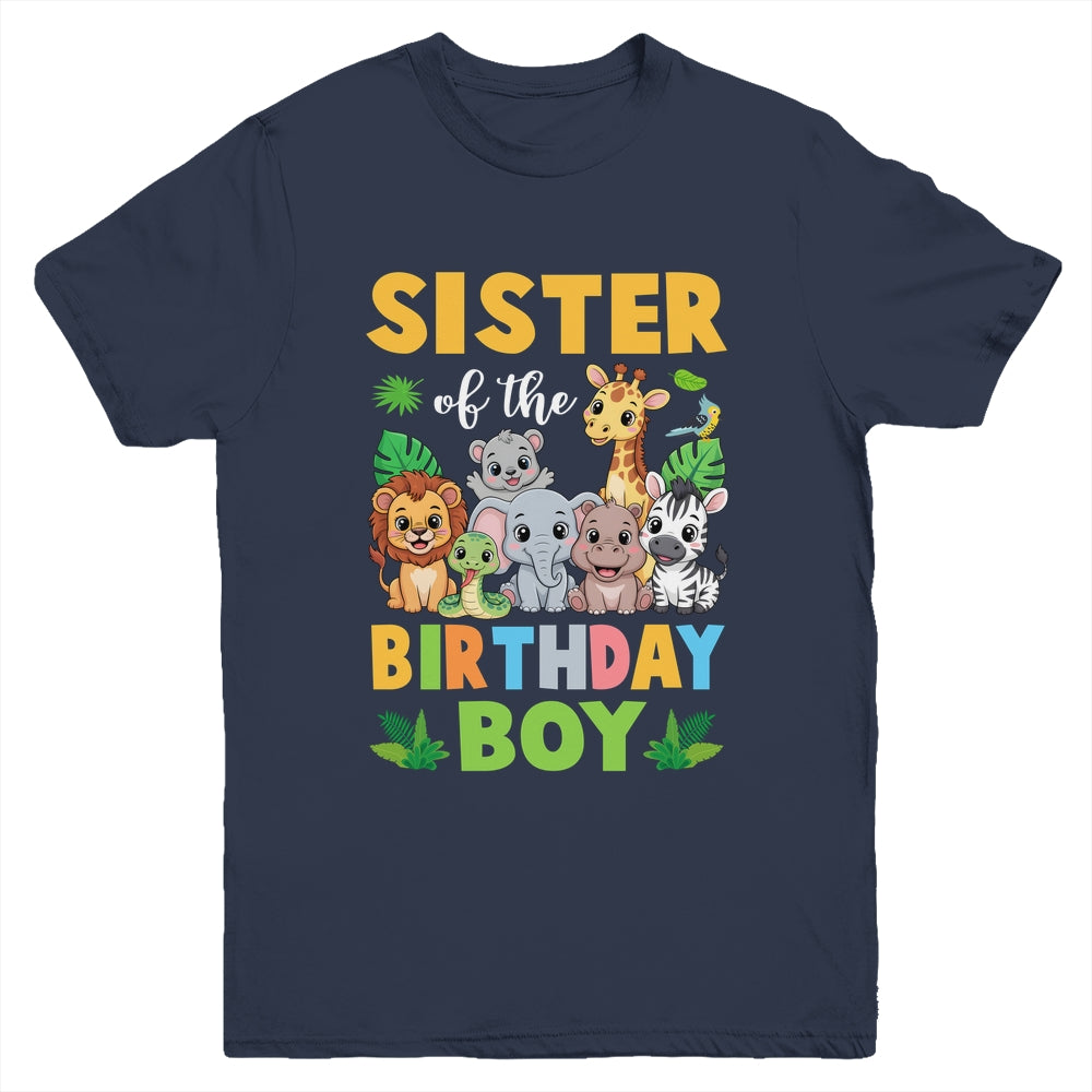 Sister Of The Birthday Boy Kids Safari Jungle Animal Youth Shirt | siriusteestore
