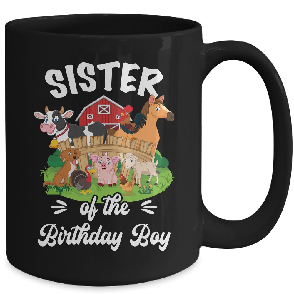 Sister Of The Birthday Boy Party Cow Farm 1st Birthday Party Mug | siriusteestore