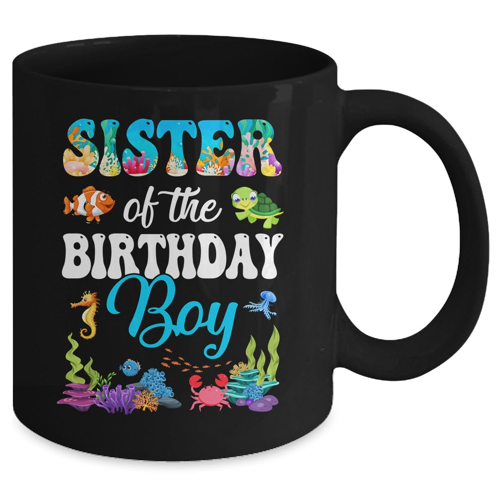 Sister Of The Birthday Boy Sea Fish Ocean Aquarium Party Mug | siriusteestore