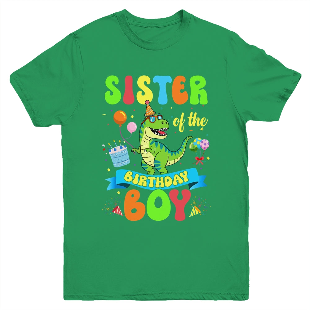 Sister Of The Birthday Boy TRex Dinosaur Birthday Family Youth Shirt | siriusteestore