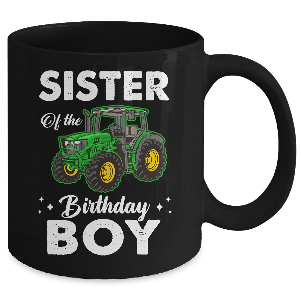 Sister Of The Birthday Boy Tractors Farm Party Farmer Mug | siriusteestore