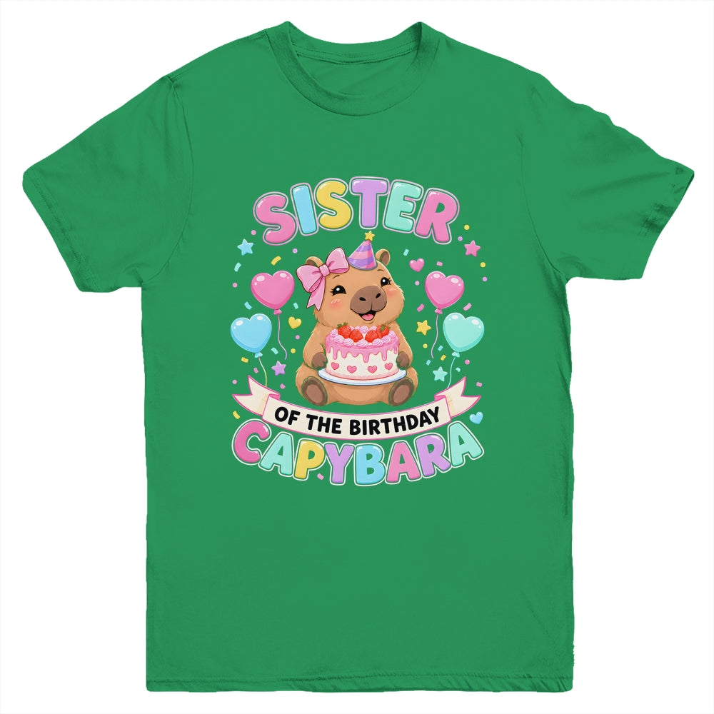 Sister Of The Birthday Capybara Birthday Girl Family Youth Shirt | siriusteestore