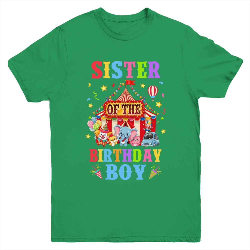 Sister Of The Birthday For Boy Circus Carnival Theme Party Youth Shirt | siriusteestore