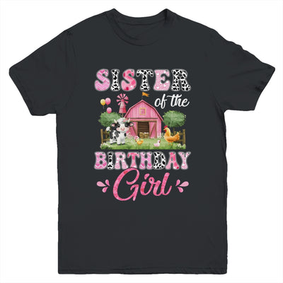 Sister Of The Birthday Girl 1st Birthday Cow Farm Family Youth Shirt | siriusteestore