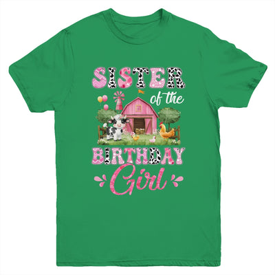 Sister Of The Birthday Girl 1st Birthday Cow Farm Family Youth Shirt | siriusteestore
