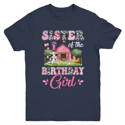 Sister Of The Birthday Girl 1st Birthday Cow Farm Family Youth Shirt | siriusteestore